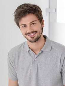 6inch Brown Short Straight Wig, Fluffy Synthetic Fiber Full Head Wig For Men, Fashionable Daily Wear, Suitable For Parties, Masquerades And Costume Events - Brown - View 2