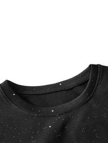 Women's New Minimalist Classic Solid Color Retro American Style Personalized Fashion Round Neck Short Sleeve T-Shirt, Summer Casual Black - Black - View 6