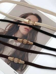 1 chiếc thắt lưng thun co giãn dành cho nữ, phụ kiện thắt lưng tối giản thời trang, thanh lịch để phối cùng váy, áo khoác, áo sơ mi mỗi ngày. - A - Xem 9