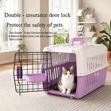 Airline- Portable Pet Carrier For Cats & Small Dogs - Airplane Cabin Crate With Dividers, Sturdy Breathable Travel Carrier, Available In Various Sizes (Car & Air Transport) - For Cats And Small Pets - 藍色S - 查看 7