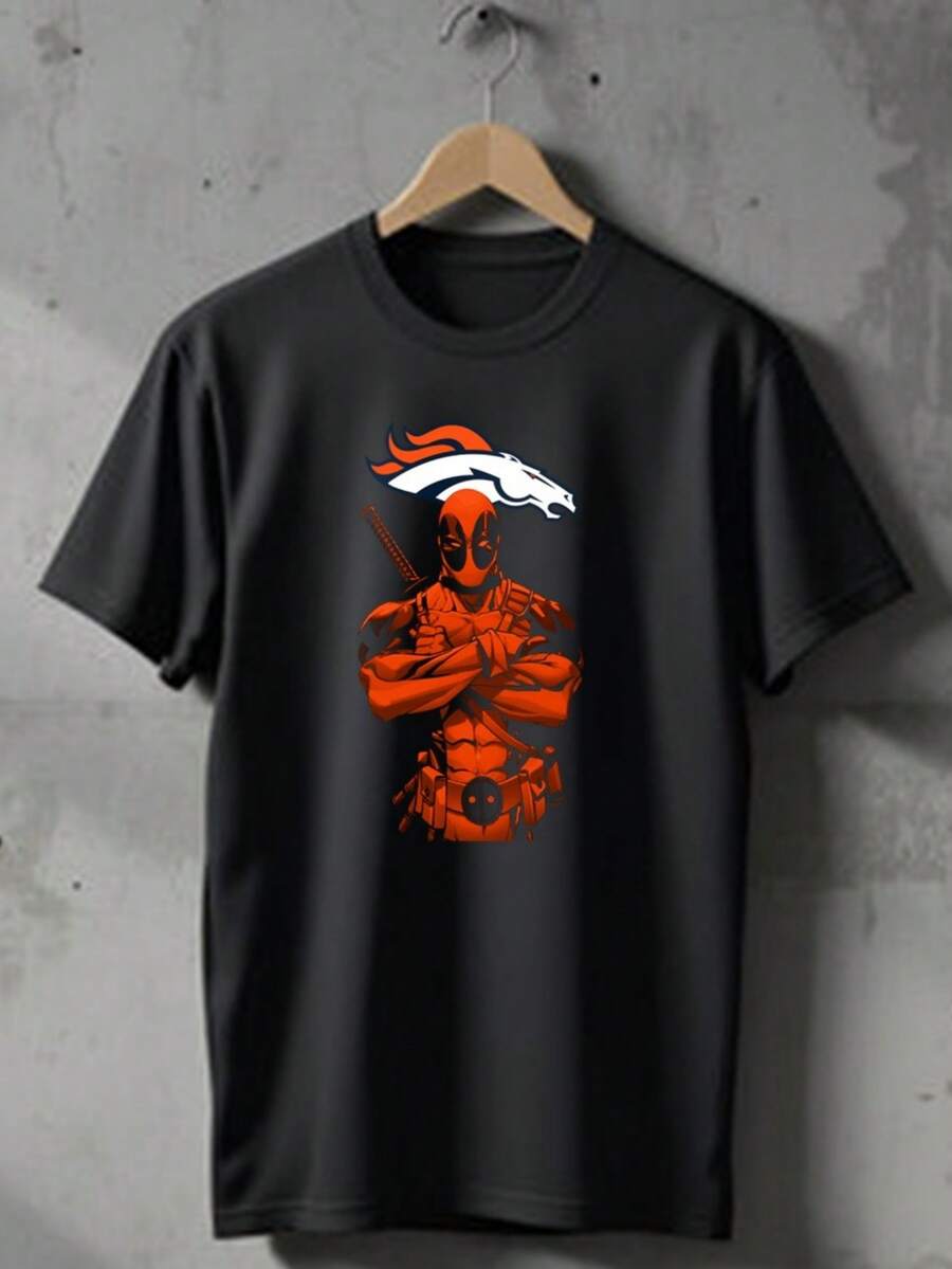 Deadpool Denver Broncos T-Shirt (2) - 黑色 - 查看 1