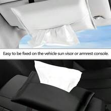 2 Soportes para pañuelos de Coche Suave Piel sintética para Visera de Sol Soporte para pañuelos en el Coche dispensador de servilleteros para Coche Accesorios de Coche Negro y Blanco - Negro y blanco - Ver 6