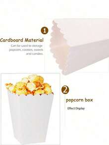 /48/36/24/12pcs/1pc White Popcorn Boxes, 2 X 4.5 X 3 Inch Popcorn Boxes, Suitable Movie Night Decor,/Halloween, Back To School Season - Pink - View 4