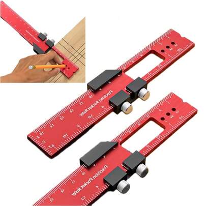 Thước bỏ túi chính xác dùng trong chế biến gỗ, thước định vị đánh dấu trong chế biến gỗ, thước chữ T bằng hợp kim nhôm có chốt trượt, thước kiến trúc, thước chữ T hệ inch và hệ mét, dụng cụ đo lường đa chức năng, dụng cụ bố trí hình vuông, thích hợp cho các dự án DIY.