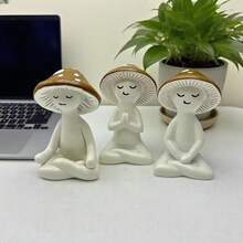 Cute Meditating Yoga Mushroom Resin Ornament - New Meditation Mushroom a - View 7