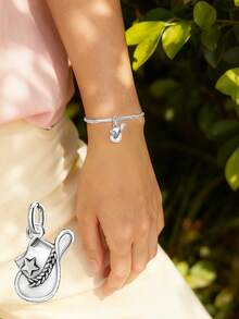 1 chiếc mặt dây chuyền hình thỏ hoa mùa xuân bằng bạc sterling 925 đơn giản và độc đáo, mặt dây chuyền tự làm hình thỏ, trang sức tinh tế làm quà tặng cho phụ nữ hoặc nam giới. - tập trung - Xem 2
