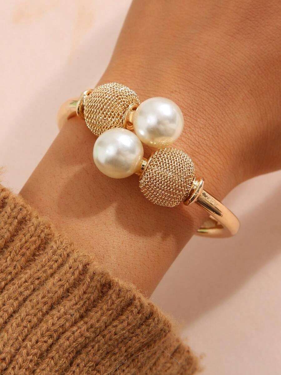 Faux Pearl Decor Bangle - 彩色 - 查看 1