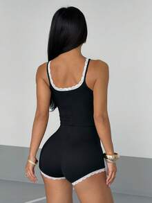 Bộ jumpsuit dài tay dáng ôm, xếp ly ngực dành cho nữ của AITYI Studio, thích hợp cho mùa thu, chất liệu thoáng khí, kiểu dáng tối giản, thời trang và đa năng. - màu đen - Xem 5