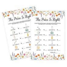 50pcs Thick Paper "How Much Is The Reality Show Price" Baby Shower Party Game Cards, Fun & Interesting, Suitable For Wildflower Baby Shower Theme Party - View 1
