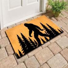 MELODADDY - Felpudo de bienvenida para puerta delantera decoración de porche con parte trasera de goma de 76 2 cm x 45 7 cm 30" x 18" alfombra española para entrada regalo novedoso (Bigfoot - Bigfoot Sasquatch Caminando en el bosque - Ver 8