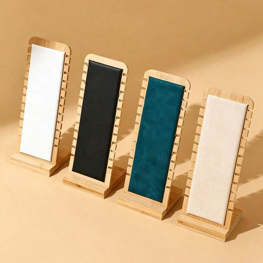 1 chiếc giá đỡ trưng bày dây chuyền bằng tre và gỗ có thể tháo rời, giá treo trang sức dây chuyền quai xanh, phụ kiện chụp ảnh trưng bày dây chuyền. - Nhiều màu - Xem 1