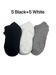 20 Pairs Women's Lightweight Breathable Ankle Socks, Basic Style For Summer - Black - View 7