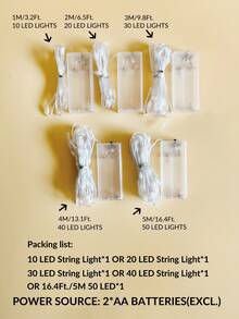 Lampu Hias Natal Fleksibel, Bertenaga Baterai, Cahaya Putih Hangat, Lampu LED 1-5M, Lampu Dekorasi Natal untuk Rumah, Kamar Tidur, Jendela, Pohon Natal, Liburan, Pesta Pernikahan, Musim Dingin, Lampu Dekorasi Pohon Natal - Kulit transparan yang ringan - View 9