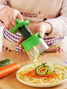 1pc Handheld Spiral Fruit & Vegetable Slicer, Multi-Function Spiral Vegetable Cutter - Handheld Fruit & Vegetable Slicer, Portable Vegetable Noodle Maker (Sharp Cutting), Suitable For Healthy Meal Prep, Salads And Light Cooking, Applicable For Carrots, Cucumbers, Pasta Maker, Salad Tools, Adjustable Spiral Slicer, Salad Tools, Rotary Slicer, Quick Fruit & Vegetable Noodle Maker, Small Kitchen Tool, Summer Kitchen Tool - Multicolor - View 4