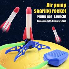 1 Set Outdoor Foam Rocket Launcher Toy Set - Foot-Pump Air Launcher, Fun Activity Game For Indoor And Outdoor Play, Detachable And Portable, Easy To Assemble, Perfect Christmas Gift, Rocket Jumping Toy, Birthday Party Supplies - Multicolor - View 5