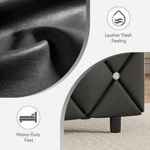 Upholstered Bed Frame, Modern Platform Bed Frame With Headboard And Footboard, No Boxing Spring Needed, Easy Assembly, Black// Pink/ Purple/ White/ Beige / Green, Twin/ Full// King - 黑色 - 查看 6