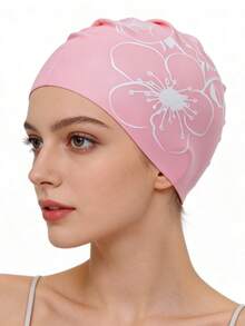 Printed Silicone Swimming Cap - Highly Elastic Silicone Swimming Cap - Suitable For Outdoor Water Sports, Durable Swimming Accessory - Ear Protection, Suitable For Long Curly Hair - Adult Training, Beach Essential, Beach Accessory, Ideal For Pool Floats - Multicolor - View 21