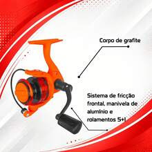 Molinete de Pesca Leve Saint Ultra Light Truly 800 6 Rol - Azul - Visão 6