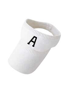 1 chiếc mũ len nữ in chữ cái A-Z theo yêu cầu, mũ len hở đỉnh thời trang, mũ len nhẹ thoáng khí unisex, thích hợp cho các hoạt động hàng ngày, ngoài trời, phong cách thường ngày và chống nắng, đi biển, du lịch. - trắng - Xem 9