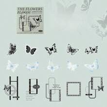 15片PET材质花朵边框手账贴纸，适用于剪贴簿、日记本、卡片制作、计划本等。 - 15pcs - 查看 11