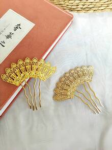 DIY复古风配饰，9齿合金扇形梳带流苏，分步指南 0043 - 彩色 - 查看 1