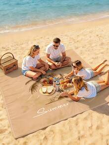 1 pieza Nueva Esterilla de picnic/Toalla de playa impresa digitalmente, resistente al agua y a la arena, con un patrón de moda y fresco, adecuada para acampar al aire libre y picnics (peso de la tela 100g) - Multicolor - Ver 7