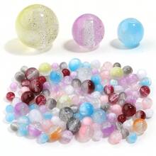 10-30 hạt nhựa tròn lấp lánh họa tiết thiên hà mùa xuân/hè, nguyên liệu làm vòng tay DIY. - tròn - Xem 3