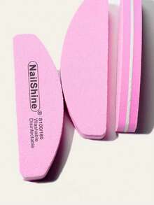 5块迷你新月形100/180目砂纸海绵块 - 粉色 - 查看 5