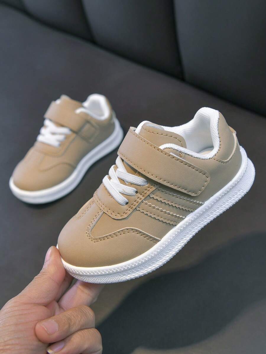 1 Pair Children/Toddler Innovative 2026 Spring Casual Sports Sneakers, Soft Sole White Athletic Shoes For Girls, Suitable For All Seasons - Khaki - View 1