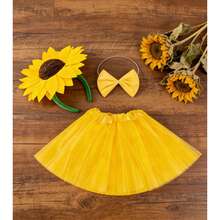 Bộ 3 băng đô và nơ hoa hướng dương - Phụ kiện đội đầu và nơ hoa cúc ngộ nghĩnh cho cosplay, phụ kiện dự tiệc ngày lễ, bộ trang phục hóa trang. - Nhiều màu - Xem 10