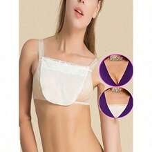 1-4pcs Lace Bra Cover Detachable Breast Cover Chest Cover Women Clothing Accessories,Anti-Peeping Anti-Light Bra,Bralette Accessories With Striped Pattern, Removable Washable, Invisible Delicate Lace Trim, Short Style, Lingerie Accessory - Nhiều màu - Xem 3