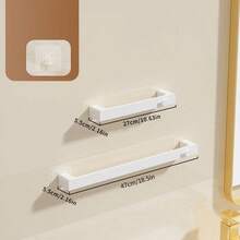 1pc No Punching Wall-Mounted Bathroom Shelf, Plastic Storage Rack For Slippers Shoes Towel And More, Multi-Functional Storage Organizer, Waterproof&Moisture Proof Towel Holder Hanger, Shoes Rack,Space-Saving Easy Installation Shoes Organizer - Multicolor - View 13