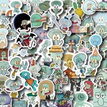 SpongeBob SquarePants 60pcs SquarePants Style Sticker Roll - Random Designs, Featuring Characters Like SquarePants, Squidward, Sandy, Plankton, Mr. Krabs, In Soft Colors, Suitable For Crafts, Gift Wrapping, Phone & Cup Decoration, Birthday Themes And DIY Projects, Cute Cartoon DIY Decorative Stickers For Phone Cases, Laptops, Notebooks, Guitars, Cups, Stationery, Waterproof Stickers - Random - View 1