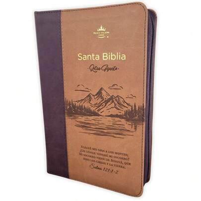 Biblia RVR60 Montes con cierre, tamaño manual , imitación piel, letra 14 puntos