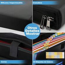 Carpeta Organizadora de Documentos Bolsa De Documentos de 12 Bolsillos con Etiquetas y Cremallera Folder Organizador con Ignífuga Múltiples Bolsillos para Archivos de Letras y Documentos - como en la foto - Ver 4