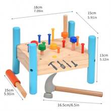 Nut Hammering Toy, Montessori Hammering Bench, Children Hand-Eye Coordination & Brain Development Hammering Toy - Multicolor - View 5