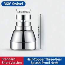Bộ nối dài vòi bếp, bộ chuyển đổi đa năng chống bắn nước cho bồn rửa rau củ với vòi sen tăng áp. - Nửa màu đồng, độ dài trung bình - Xem 5