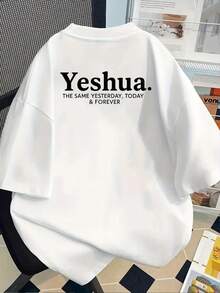 2026 K3 Double-Sided Printed Tee: Jesus Is Eternal, Yesterday And Today Forever. Y2K Vintage Minimalist Short Sleeve For Spring & Summer - White - View 6