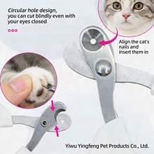 1 cái kìm cắt móng cho mèo, bằng thép không gỉ, lỗ tròn, loại nhỏ, kìm cắt móng cho thú cưng (chó). - Xem 6