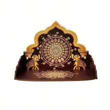 1pc 2D Flat Wooden Temple Decor, Suitable For Home And Office, Wall Mounted Or Tabletop Modern Temple, Fits Home Or Store Walls, Floating Shelf - Multicolor - View 6
