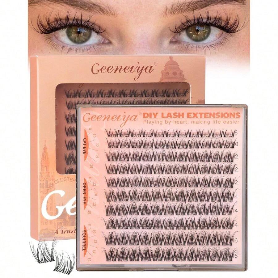 Spider Lash Clusters Breeze Wispy Eyelash Clusters 8-16MM Natural Fluffy Lashes Clusters DD Curl Cluster Eyelash Extensions Band Cluster Lashes Lash Extension Beginners - E - 蜘蛛睫毛 - 查看 1