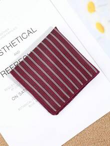 1pc Men's Fashionable Elegant Striped Pattern Handkerchief, Pocket Square Suitable For Business, Banquet, Party, Gathering - Multicolor - View 4