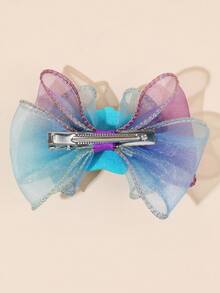 2 Stücke blaue Haarschleifen-Haarclips für Mädchen, Garn-Muschelzubehör Dekor Haarschleifen Clips, modische Haaraccessoires als Geschenke für Mädchen-Partys - Blau - Übersicht 8