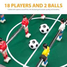 Crystals Wooden Tabletop Football Game For Kids – Portable Foosball Game With Score Sliders & 2 Balls - Brown - View 5