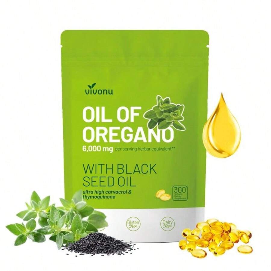 Oil Of Oregano With Black Seed Oil 300 Capsules | Natural Antioxidants | Nutritional Support | Highly Effective Botanicals Dietary Healthcare Supplement - 170g - 查看 1