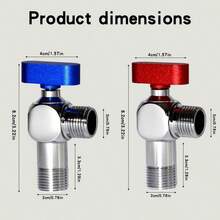 角阀，1/2英寸进出水口径，1/4圈截止阀，适用于冷热水 - Red - 查看 9