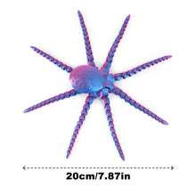 1pc 3D Stereoscopic Marine Animal Model, Including Soft Octopus, No Power Needed, Plastic Made, Suitable For Desktop, Refrigerator And Aquarium Decor - Octopus - View 5