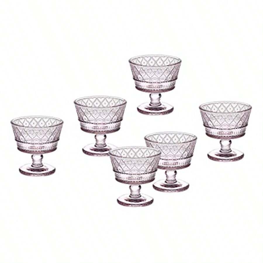 Godinger Tasters Ice Cream Dessert All Purpose Serving Bowls - Pink Claro - Set of 8 - Rosado - Ver 1