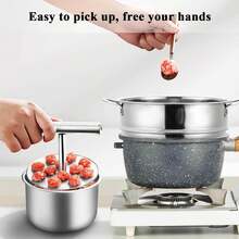 Stainless Steel Meatball Machine, 12/6 Ball Manual Pressing Type Meatball Machine, Portable Meatball Making Tool, Simple Stainless Steel Meatball Making Mold, Kitchen Household Cooking Tool - Multicolor - View 3