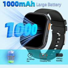 SENBONO 1000mAh 电池智能手表，男女通用，带 LED 手电筒，2.04 英寸屏幕，支持无线通话、健身追踪、睡眠监测、100 多种运动模式，是一款健身手表、运动手表和计步器手表。 - 查看 7